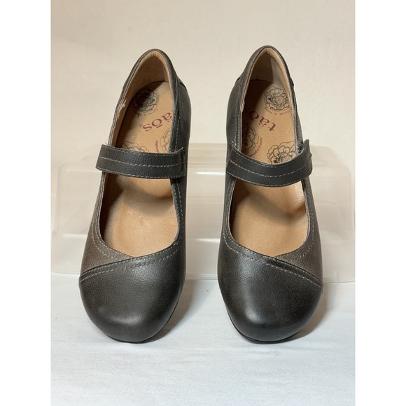 Taos Womens Mambo Leather Mary Jane Heel 1.5 " Gray Size 8 Comfort - Picture 7 of 8